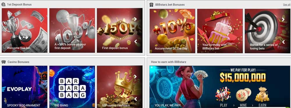 888 Starz Casino Bonuses screenshot