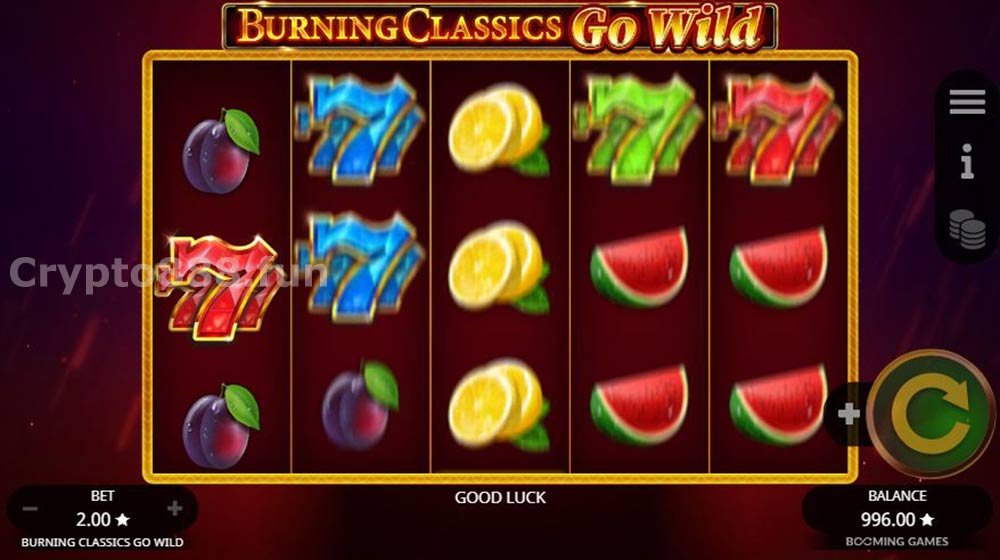 Burning Classics Go Wild Slots rolling!