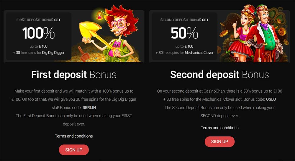 Casino Chan Bonuses and promotions