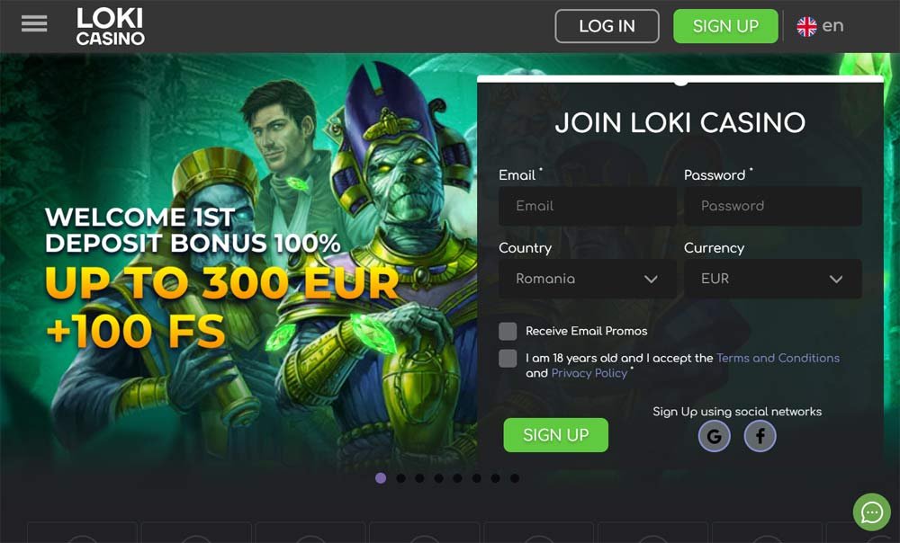 Loki Casino Homepage