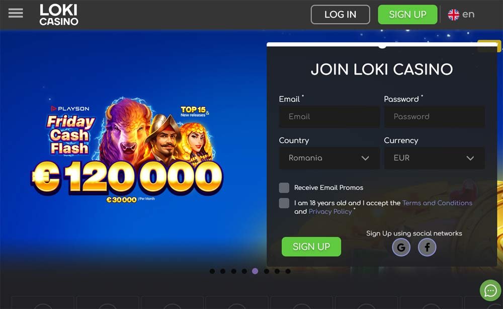 Loki Casino Friday Cash Flash €120,000