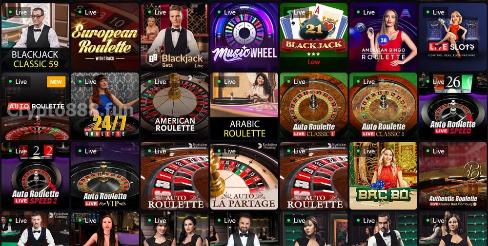 NeoSpin Live Casino Section Screenshot