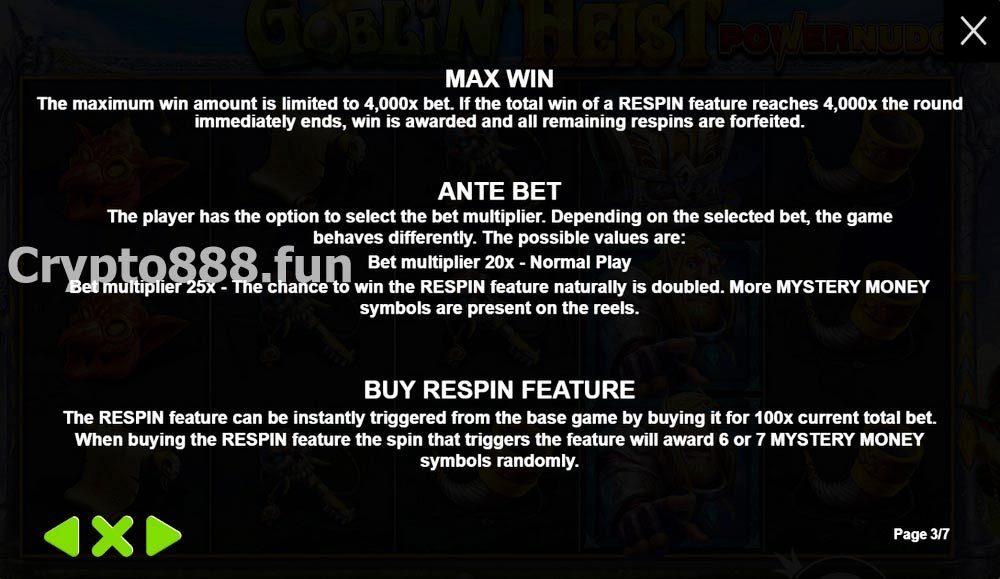 Ante Bet, Buy Respin Feature