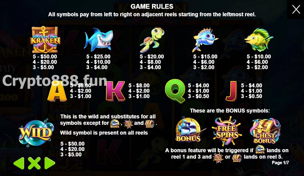 Game rules, Bonus, Free Spins, Chest Bonus