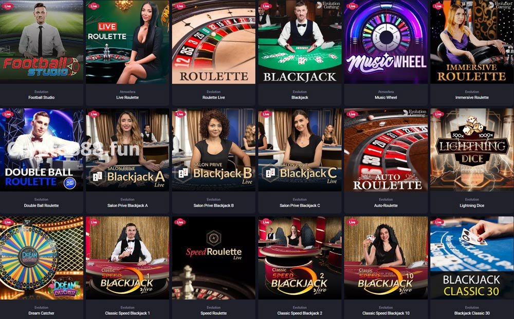 Woo Casino Live Section screenshot