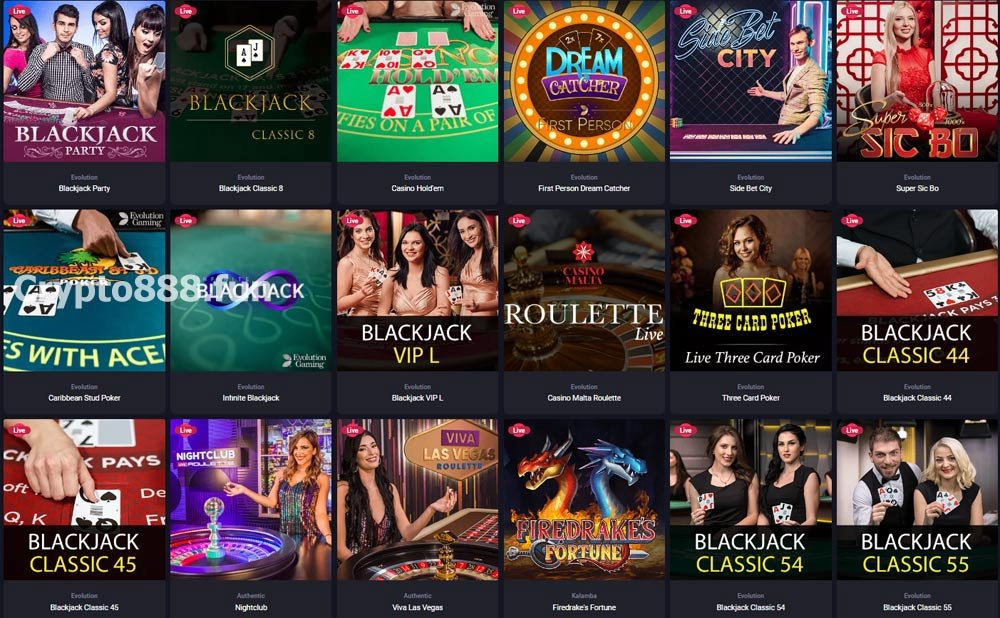 Woo Casino Live Section screenshot