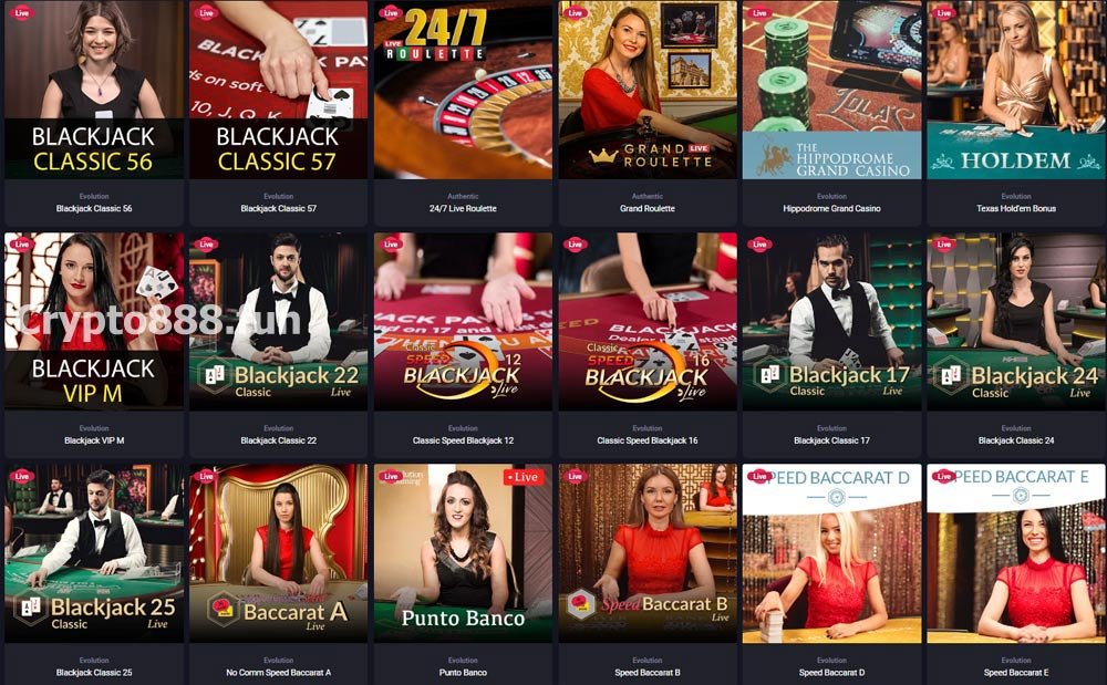 Woo Casino Live Section screenshot