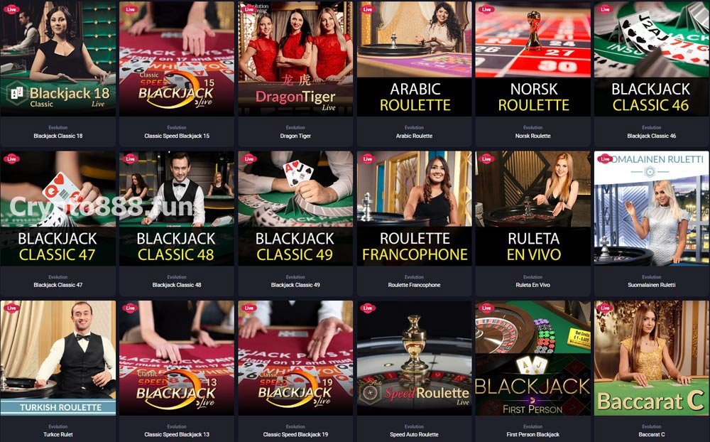 Woo Casino Live Section screenshot
