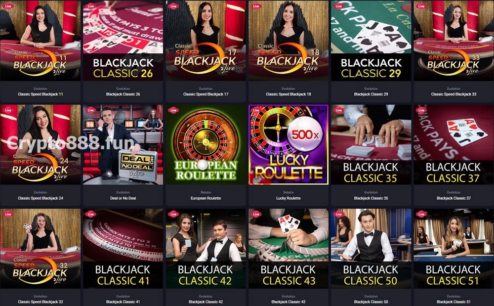 Woo Casino Live Section screenshot