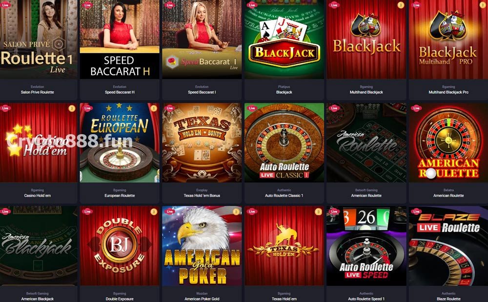 Woo Casino Live Section screenshot