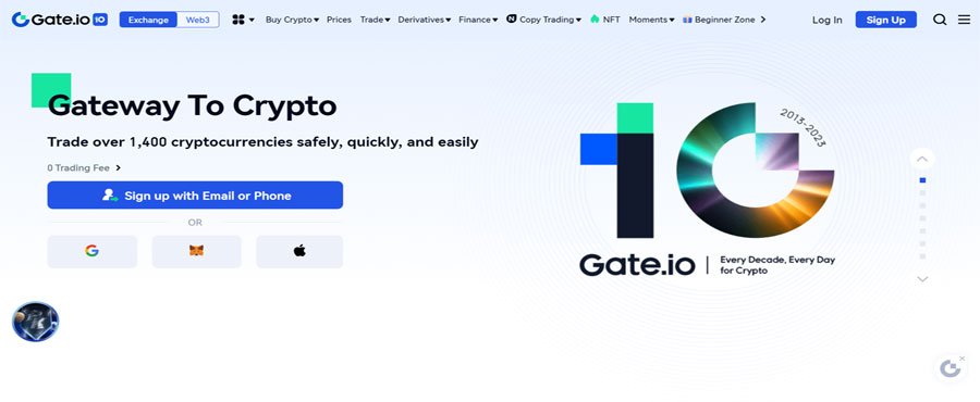 Best Crypto Exchanges : Gate.IO