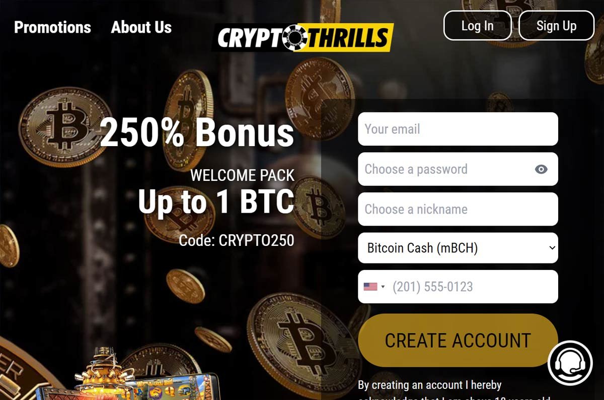 Crypto Thrills Casino - No deposit Bonus