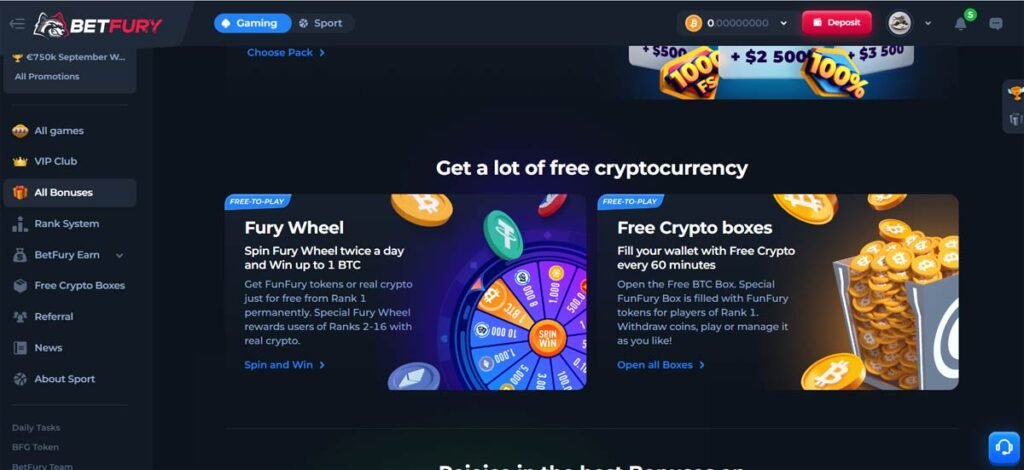 Win Cash on Betfury!