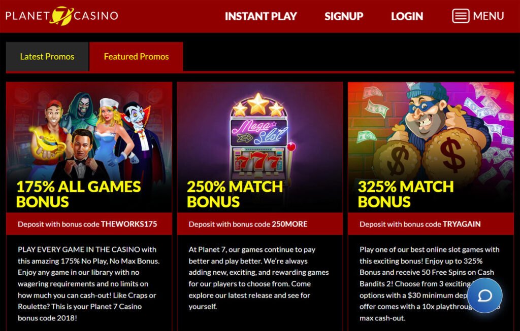 Planet 7 Casino bonus codes