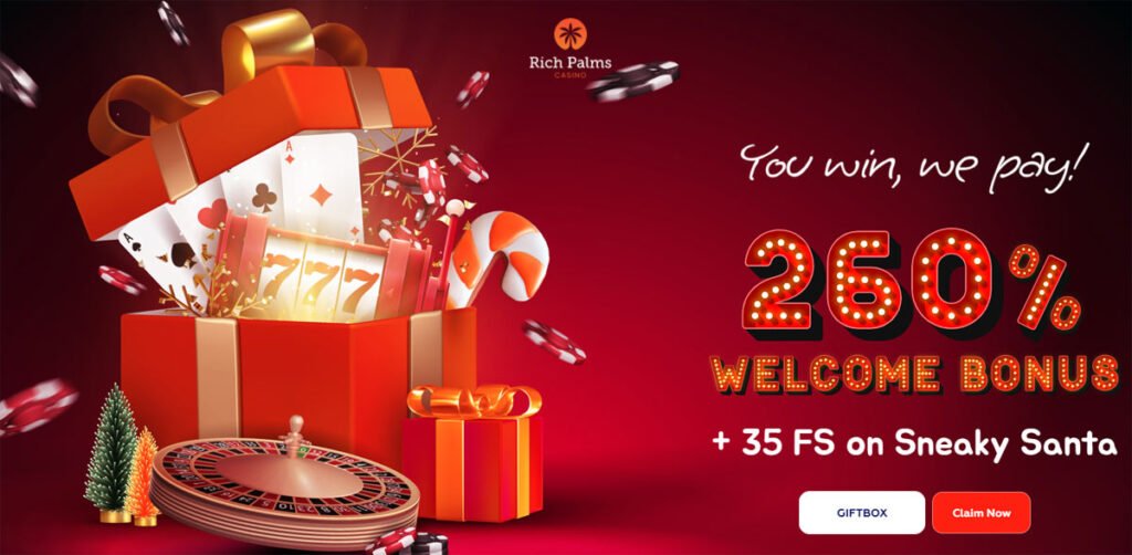 260% Welcome Bonus + 35 Free Spins on Sneaky Santa