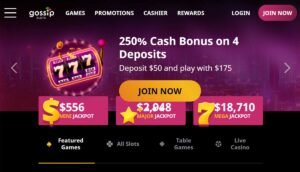 250% CASH BONUS UP TO $2,000 ON GOSSIP SLOTS CASINO