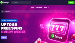 80 FREE SPINS BONGO CASINO
